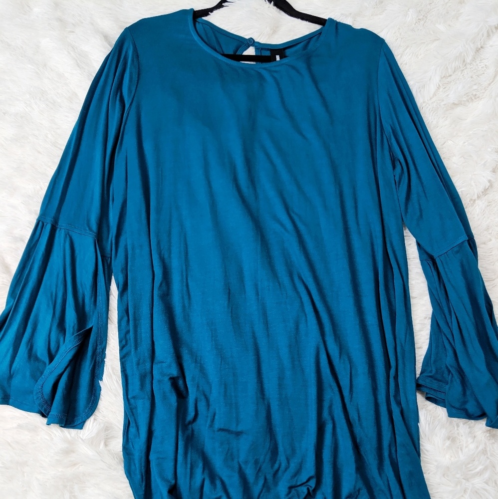 Agnes & Dora Bell Sleeve Tunic Teal